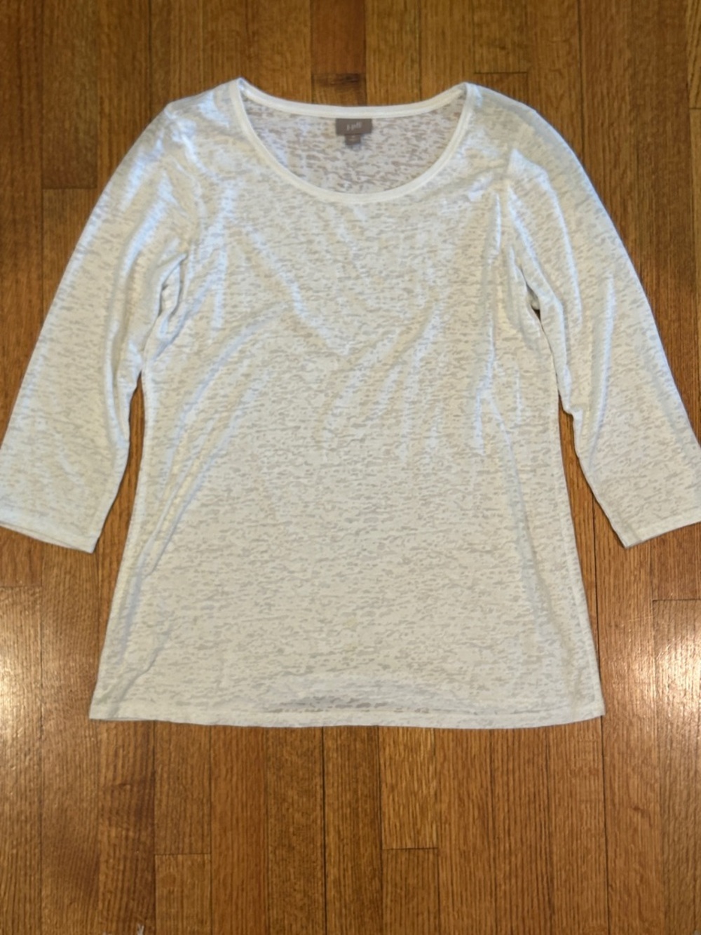J. Jill White Scoop Neck Long Sleeve Tee